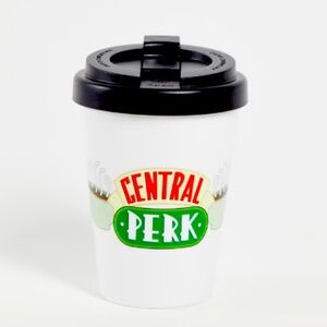 White Friends Travel Coffee Cup W/  Central Perk Slogan